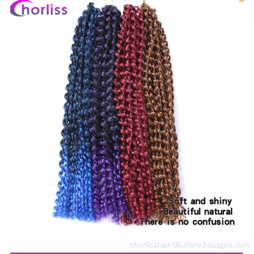 Wholesale Ombre Prelooped Passion Twist Water Wave Hair Synthetic Crochet Hair Braids Natural Passion Spring Twist For African